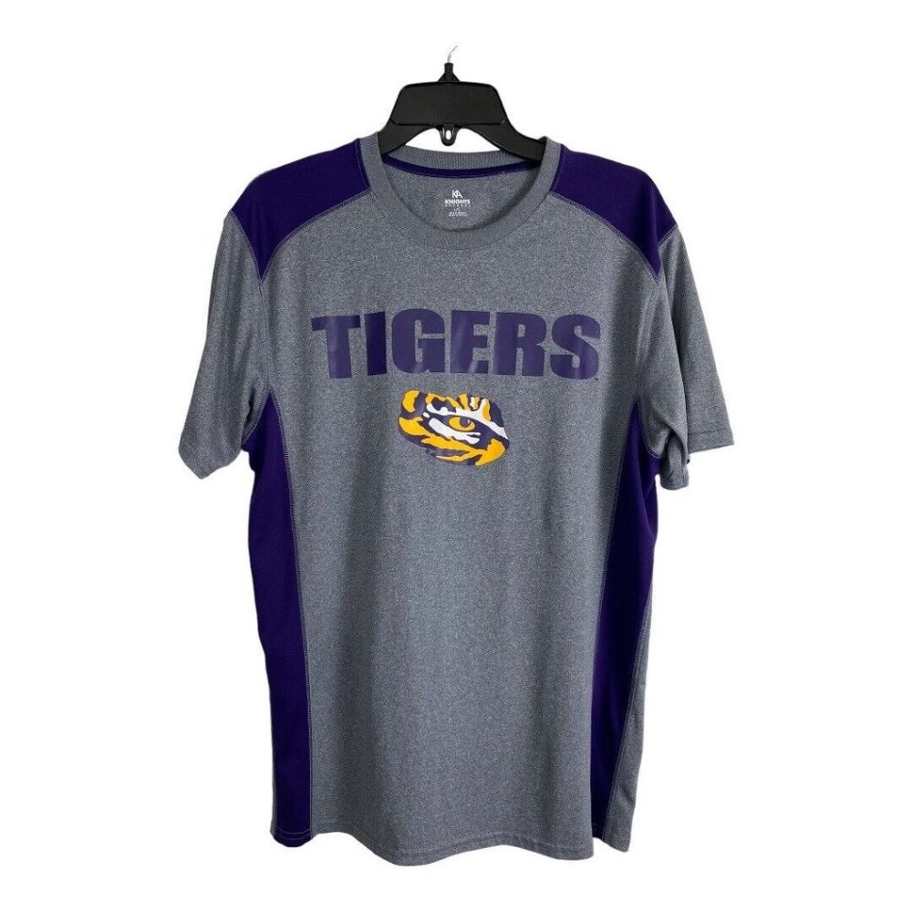 KA Knights Mens Tee Shirt Adult Size Large Gray Short Sleeve LSU Tigers Work Out